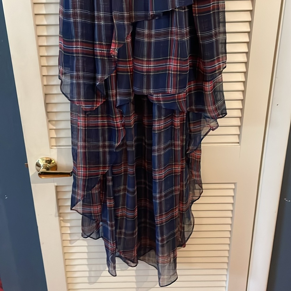 NWT Tov Holy Plaid Strapless Party Hi Low … - Picture 6 of 8